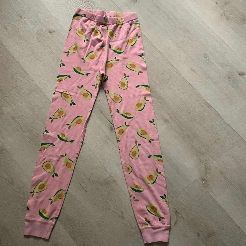 Hanna‎ Andersson Kids Pink Avocado Print Organic Cotton Pajama Pants Sz 12 150cm